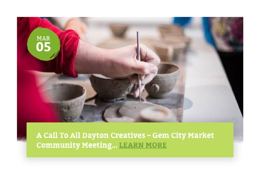 Gem City Market Website - Event Listing